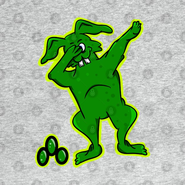 Green Easter Bunny Dabbing by mailboxdisco